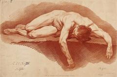 Study of a nude man lying down by Demarteau