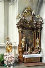 Baroque side altar of St. Joseph in the Monastery Church of St. Maria and St. Theodor in Bamberg