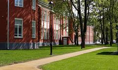 Historic Botkin Hospital old buildings in Moscow under blue sky