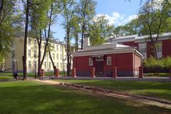 Old buildings of Botkin Hospital in Moscow during April 2025