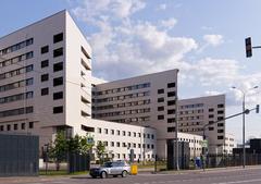 Exterior view of Botkin Hospital block in Moscow on a clear day