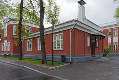 Historic Botkin Hospital buildings in Moscow in spring