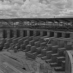 Construction of the National Congress building in Brasília in 1959