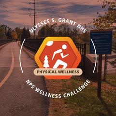 Ulysses S. Grant NHS Physical Wellness Badge featuring Grant's historic trail