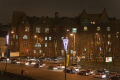 Peretsova Building in Moscow in winter with snow on the ground