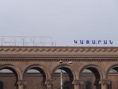 Letters displayed at Yerevan Railway Station in Armenia