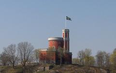 The citadel at Kastellholmen viewed from Djurgårdsfärjan ferry in Stockholm during spring