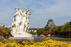 Statue at Hiroshima Castle Japan