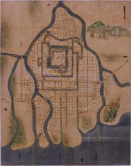 Historical illustration of Hiroshima Castle Town from 1644