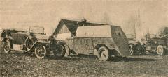 Russo-Balt armored car from 1916 with a car of the Caucasian Native Division