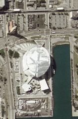 Arial view of American Airlines Arena