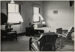 The Governor's bedroom at Astana Sarawak in 1959, featuring vintage furniture and decor