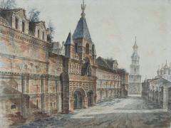 Kadashevsky Mint in Moscow historical engraving 1701-1737