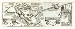 Antique engraved map of Castro de Vigo by Vicenzo Coronelli early 18th century