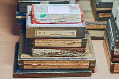 Old storage boxes for photographic plates preserved at the Museum of Toulouse