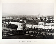 Historical view of Kitai-gorod wall in Moscow from the east in 1888
