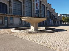 Fontaine in front of Halle Tony Garnier in Lyon 7th arrondissement