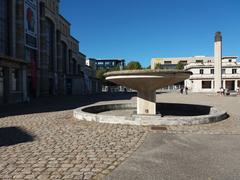 Tony Garnier Hall and fountain in Lyon 7th district