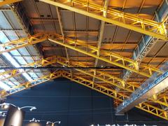 Interior ceiling view of Halle Tony Garnier in Lyon 7e