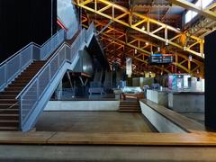 Interior view of Halle Tony Garnier in Lyon looking south from the entrance