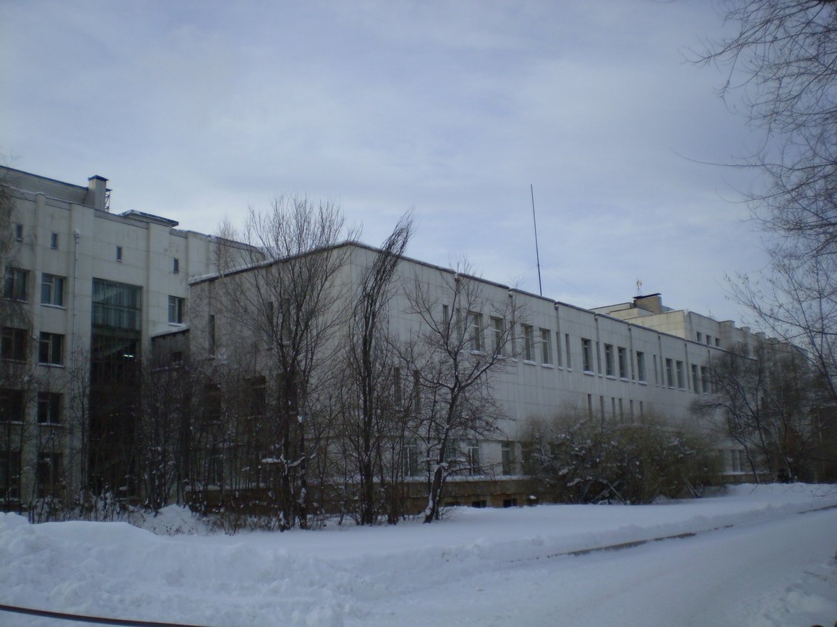 Krasnoyarsk State University building in winter