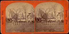 Historic black and white photo of Lexington Common on April 20, 1875