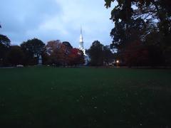 Lexington Massachusetts battle site with historical green field and monuments