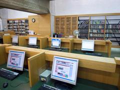 Information and Reference Center Beit Ariela Library interior with bookshelves and reading area