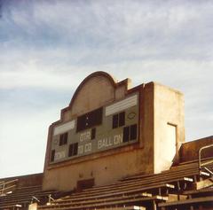 Old Kezar Stadium East Scoreboard showing game information