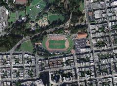 Kezar Stadium aerial view with football field and surrounding seating