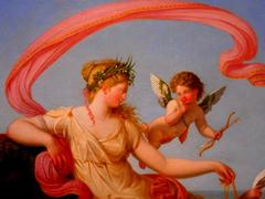 Detail of the painting Galatea's triumph by Élie Honoré Montagny showing classical figures in vibrant colors