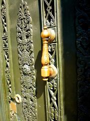 Ornate door in Puerta del Sol, Madrid