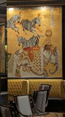 The Cirque Room at the Fairmont Hotel San Francisco with Esther Bruton murals depicting zebras