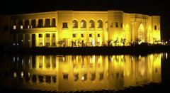 Al Faw Palace illuminated at night during Change of Command ceremony in Feb 2005