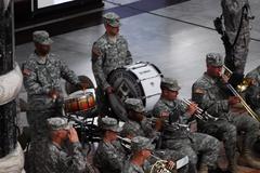 Army band performing at Army National Guard's 372nd Birthday Ceremony in Baghdad