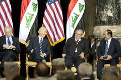 U.S. Vice President Joe Biden speaking at Iraq's Day of Commitment ceremony at Al Faw Palace in Baghdad on Dec 1, 2011