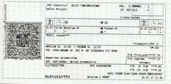 Polish train ticket for IC Wroclaw to Poznan route