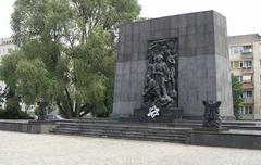Monument in Warsaw Ghetto commemorating victims of the Holocaust