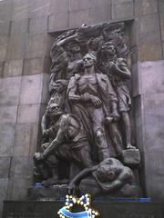 Monument commemorating the Warsaw Ghetto Uprising of 1943 in Warsaw, Poland