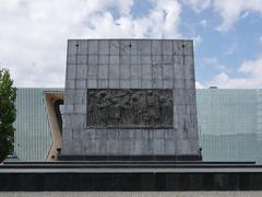 Eastern view of the Monument to the Ghetto Heroes in Warsaw 2023