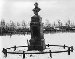 The first monument on Pushkin's duel place in Saint-Petersburg before 1924