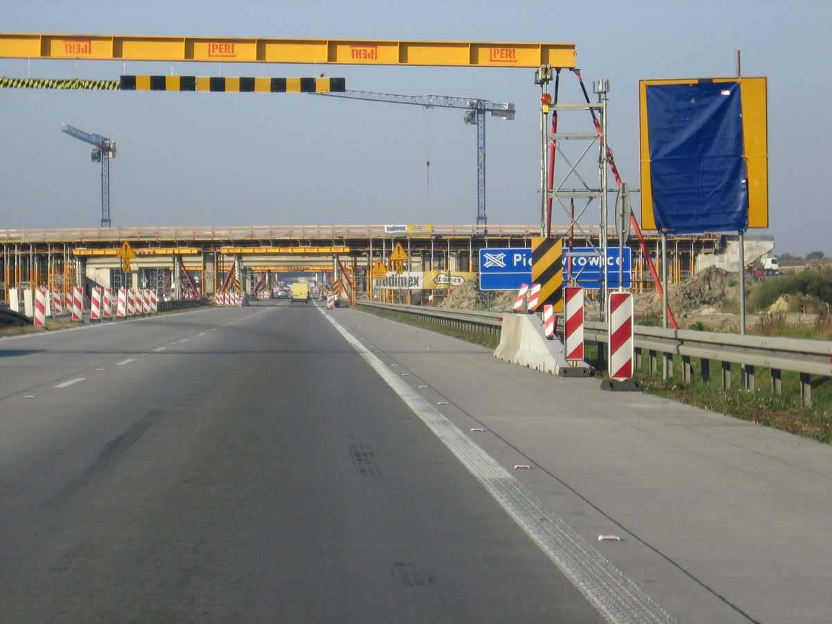 Construction of A4 and A8 highway interchange in Poland