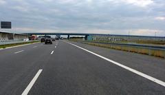 Highway A8 Autostradowa Obwodnica Wrocławia bridge with graffiti on the abutment