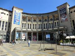 Front view of Moskva Cinema in Yerevan with modern architectural design