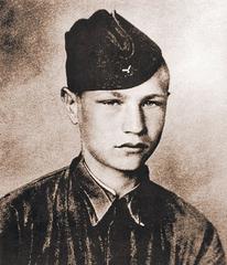 Portrait of Dmitry Yazov, a cadet of the Moscow Infantry School in 1941