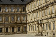 Detail of the facade of Bamberg Castle in Franconia, Germany