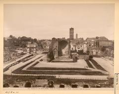 Ruins of the Temple of Venus and Rome near the Velia and Valley of the Colosseum in Rome