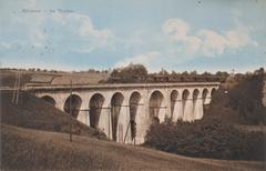 Historic Eisenbahnviadukt Aubonne railway viaduct in Aubonne, Switzerland captured in 1919
