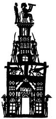 Lighthouse of Alexandria shadow puppet artwork from Egypt