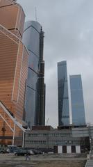 Moscow International Business Center skyscrapers under a blue sky